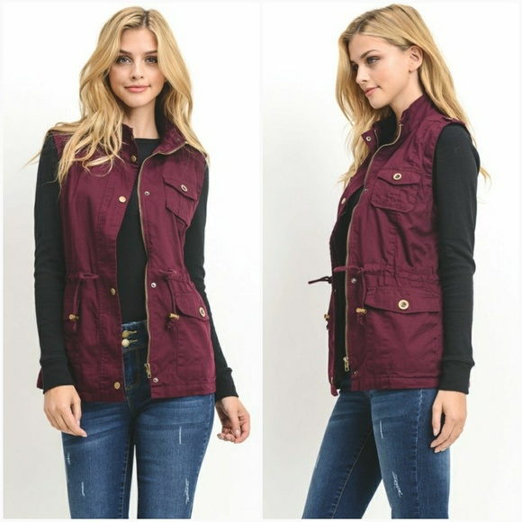 Navy Utility Vest W/ Faux Fur Liner - Picture 3 of 4